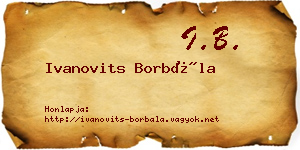 Ivanovits Borbála névjegykártya